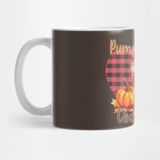 I Love My Pumpkin Spice Chai Latte, Plaid Heart, Watercolor art Mug